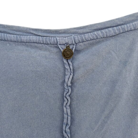 Soft Surroundings Embroidered Top Womens Blue Long Sleeve Cotton V Neck Sz L - Picture 3 of 8